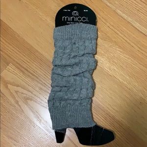 Grey Knit Leg Warmers